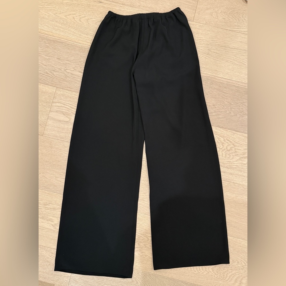 Black Wide Leg Pants with Elastic Waist